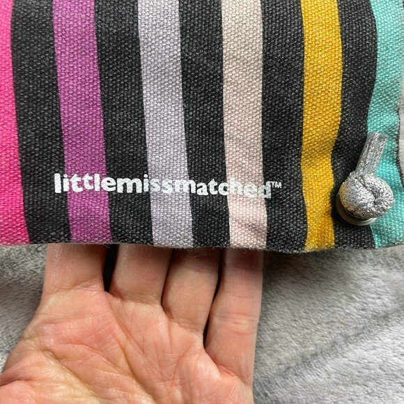 Little Miss Matched colorful canvas drawstring bag 13 by 13 inches - Picture 4 of 6